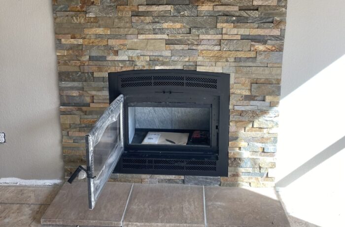 Ambiance Elegance 36 Wood Fireplace and Stone