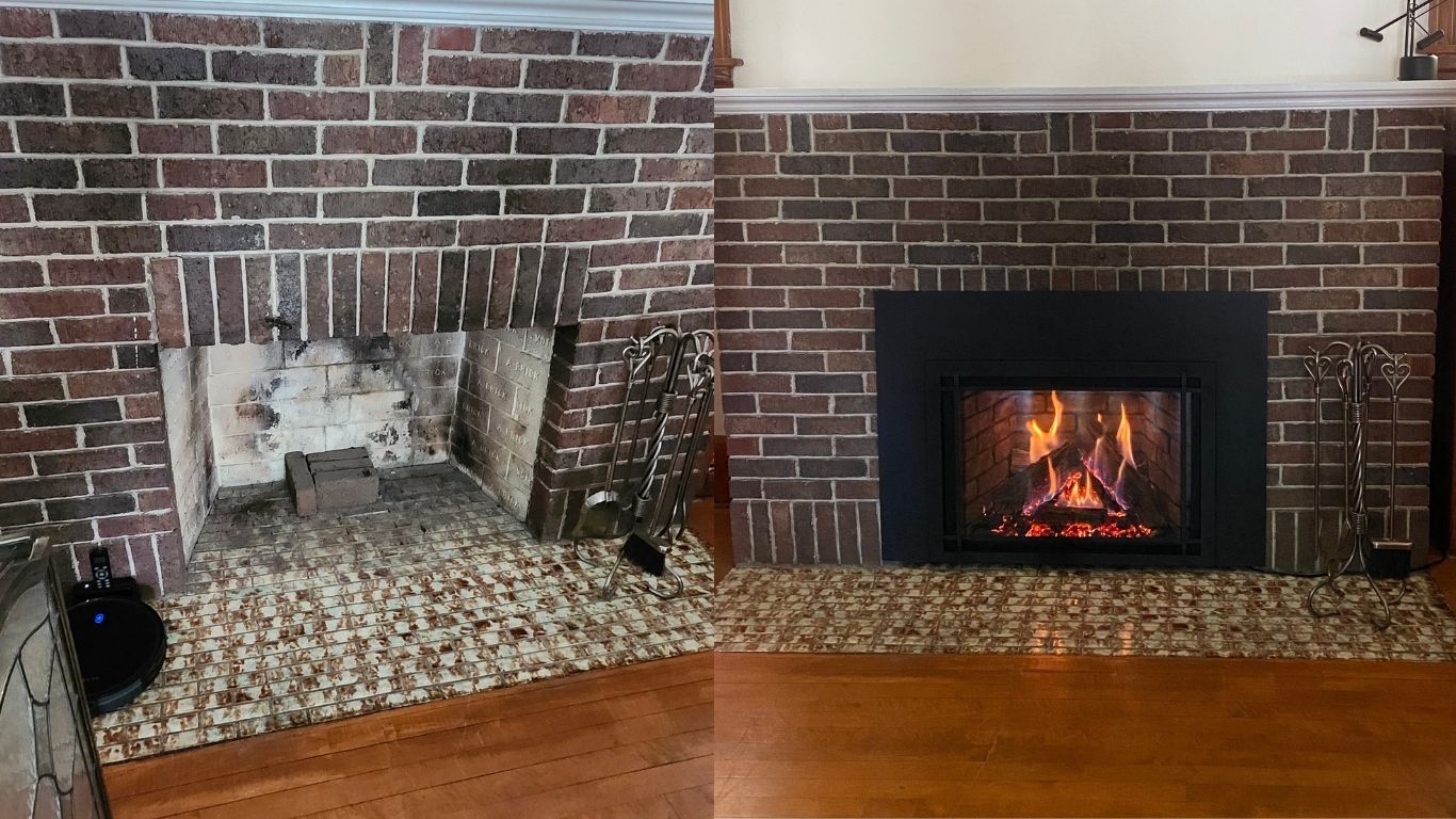 Fireplace Insert Replacement Before After